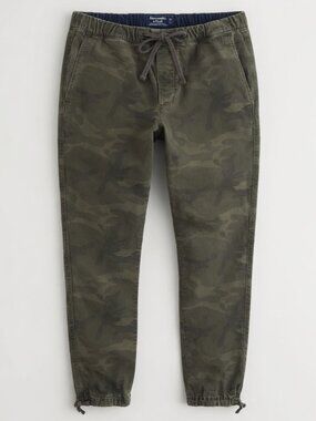 Abercrombie & Fitch Camo Joggers Mens M Drawstring Y2K Army Pants 32x29 GUC Vtg